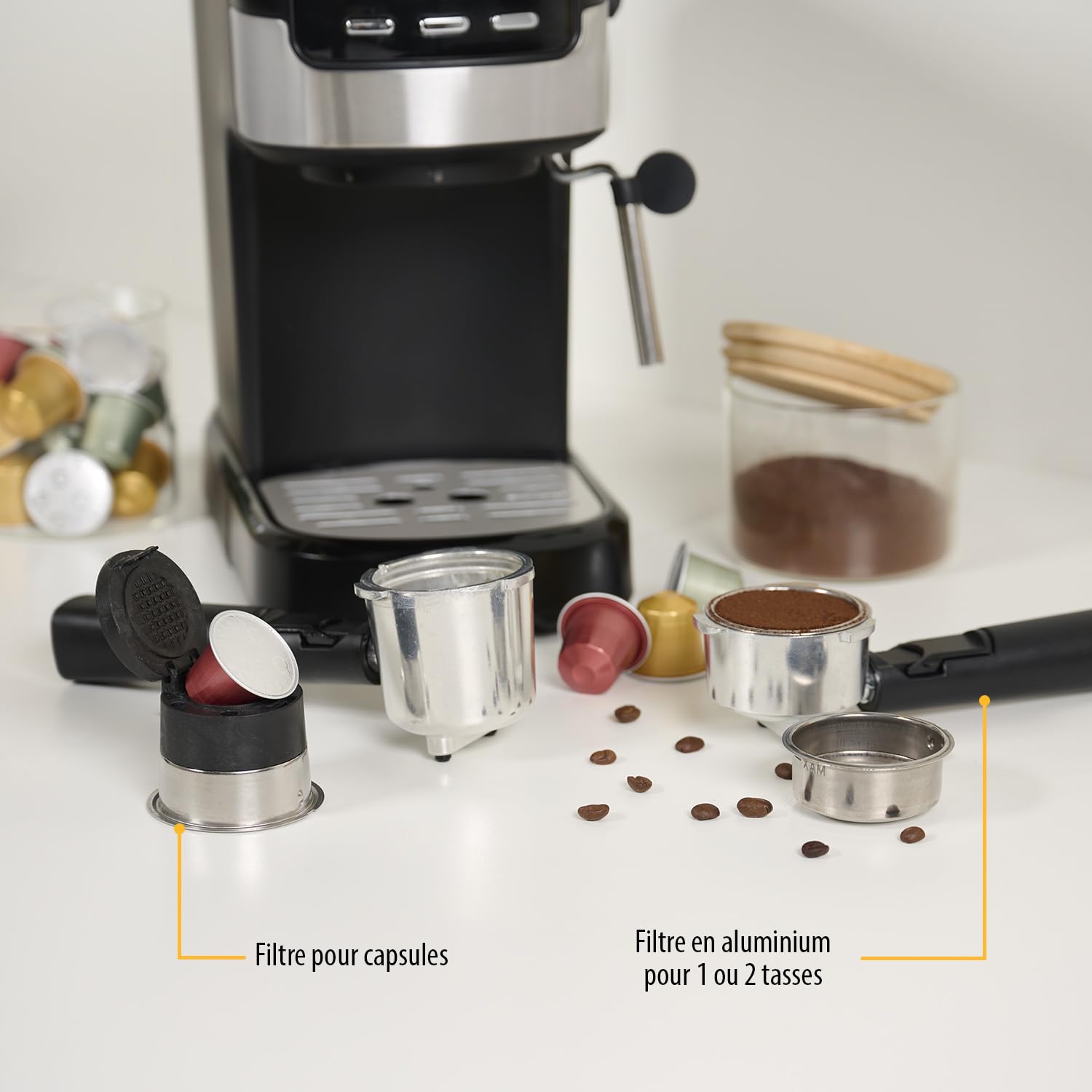Machine à Espresso 2 tasses à la fois | 20 bars | 1100 W