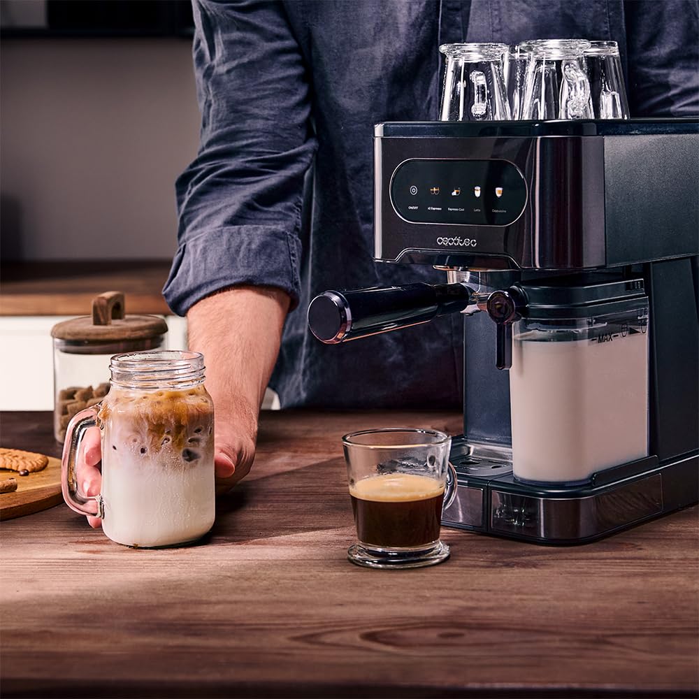 Machine à Café Expresso Power Espresso 20 ColdBrew Latte +. 1350W, 20 Bars, Écran Tactile Couleur, Réservoir d'Eau 1,5L