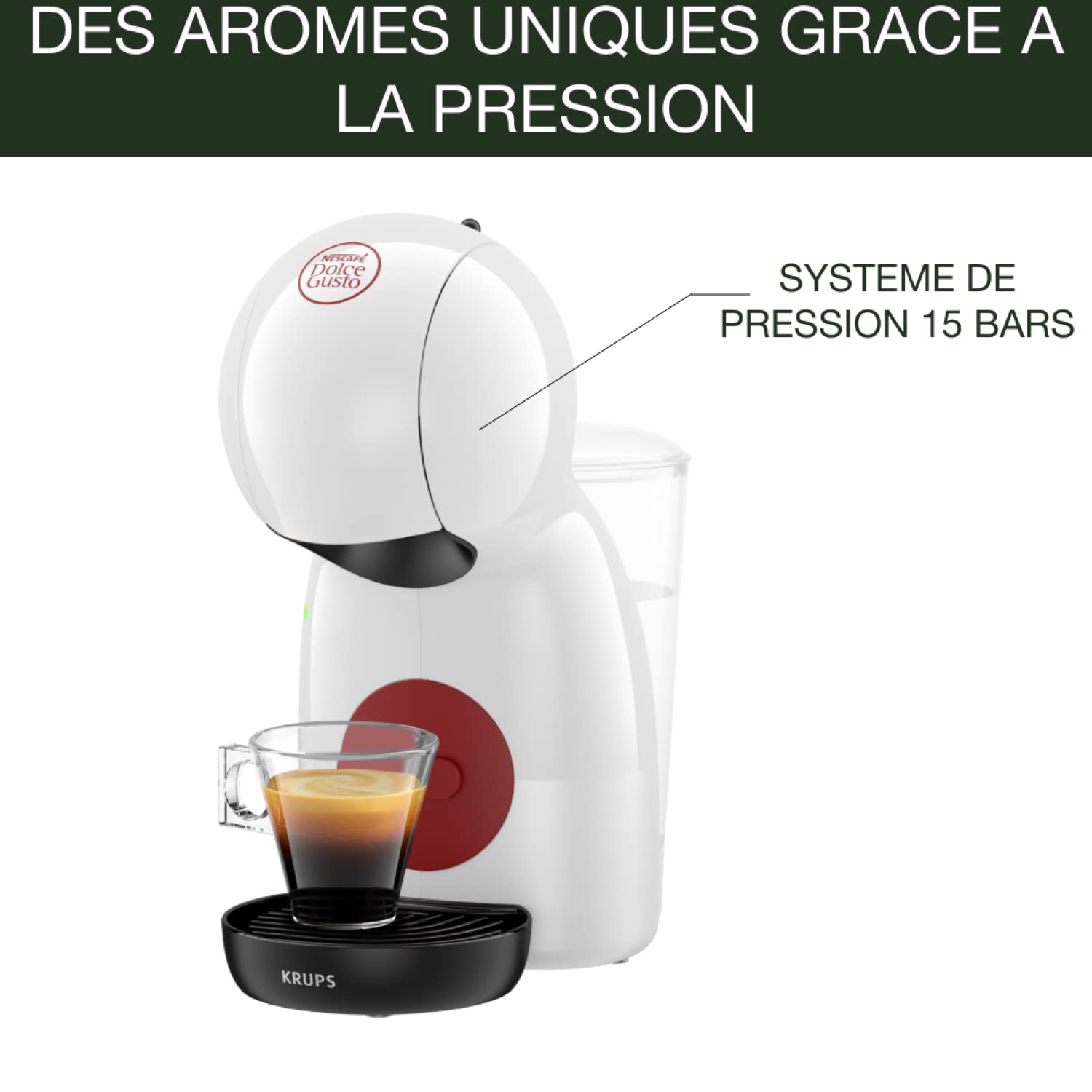 Machine à café capsules, 15 bars, Multi-boisson, Mode économie, Piccolo XS