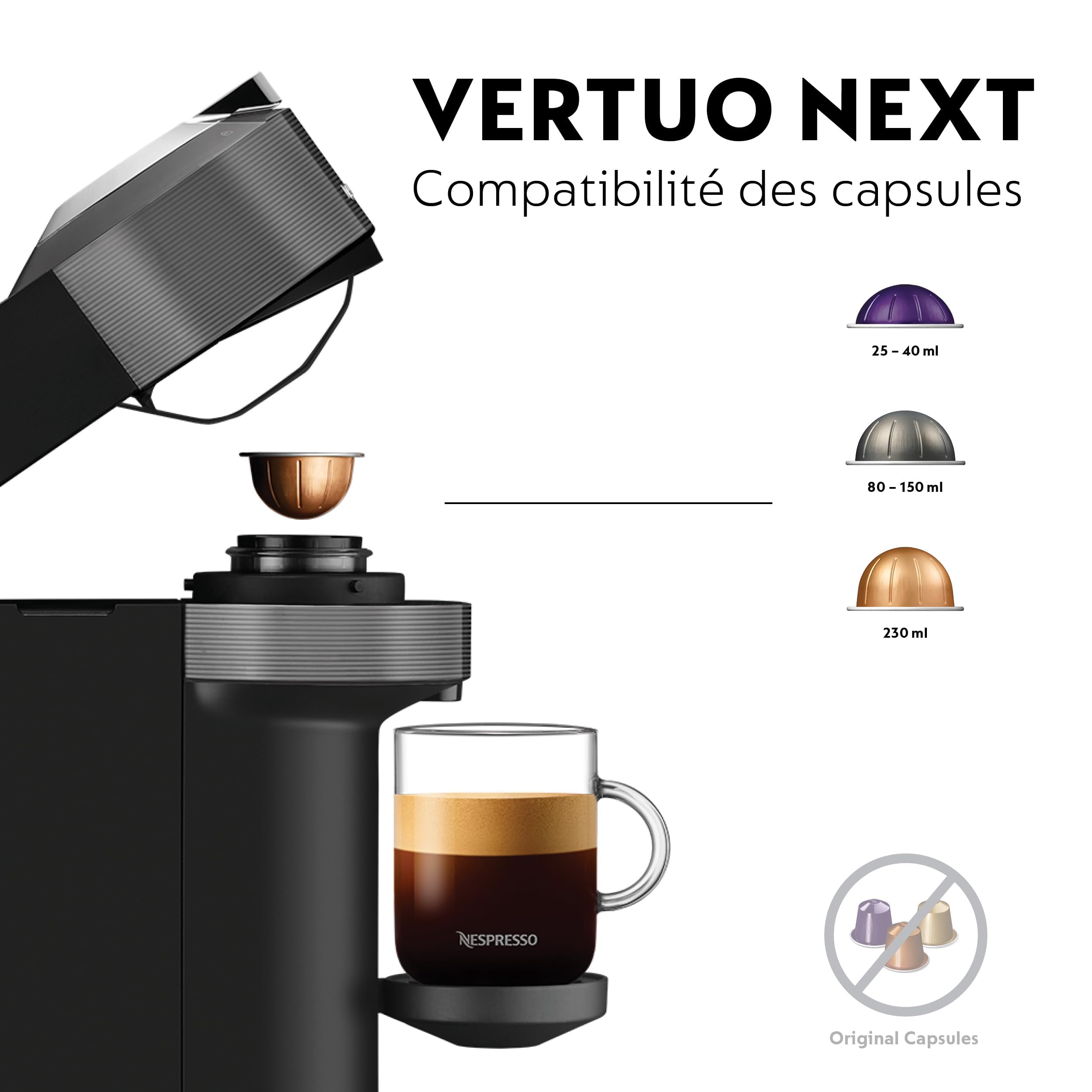 Vertuo Next, Machine à Café en Capsules, Machine à Café Portion Unique