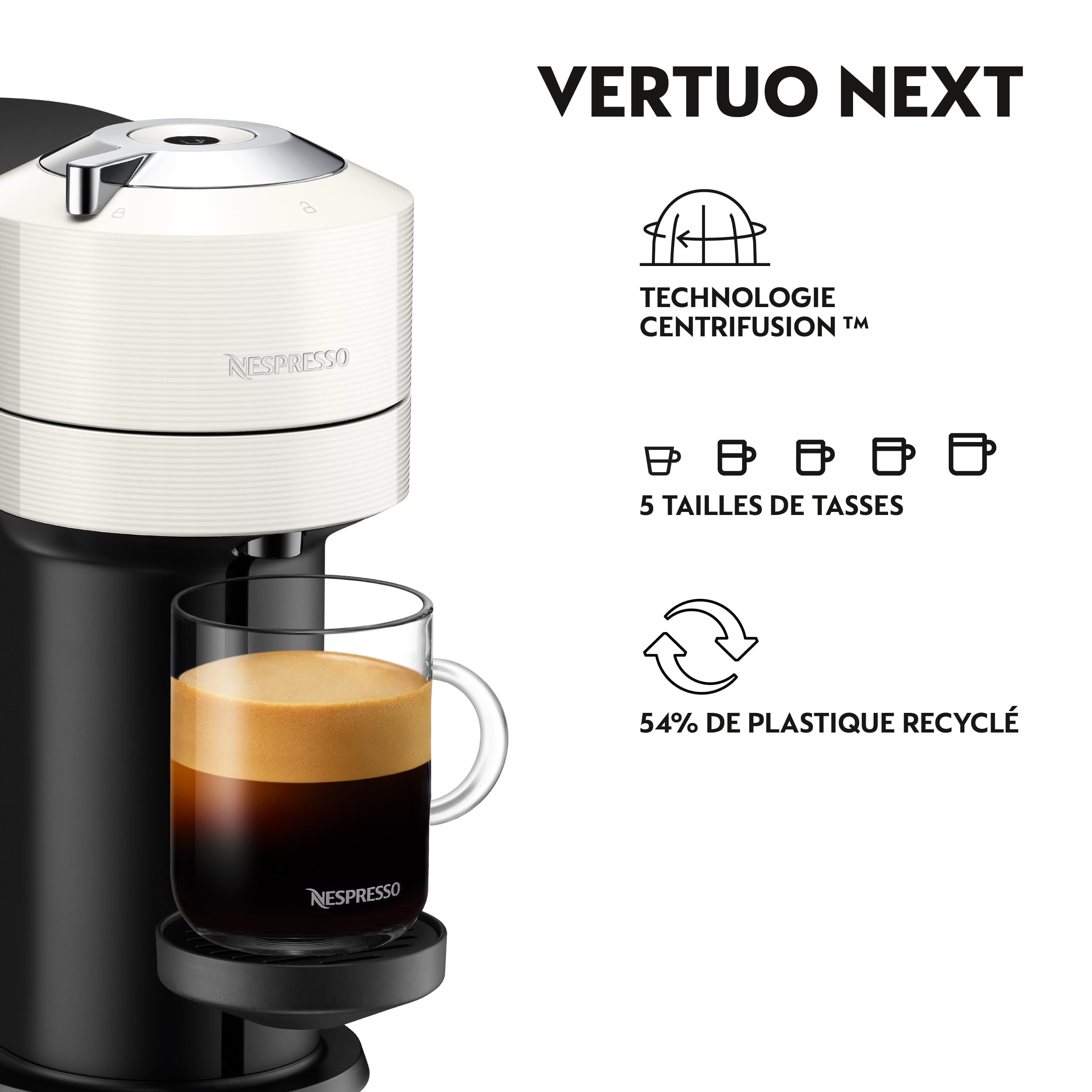 Machine à café Vertuo Next Blanc, 1.1L