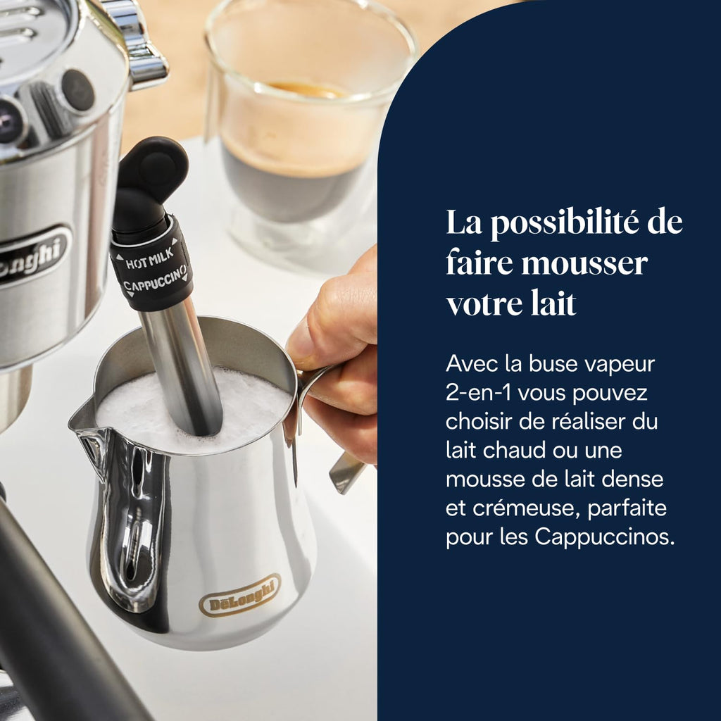 Machine à Expresso avec Buse à Mousse de Lait Professionnelle, Réservoir de 1 L, Boîtier en Métal